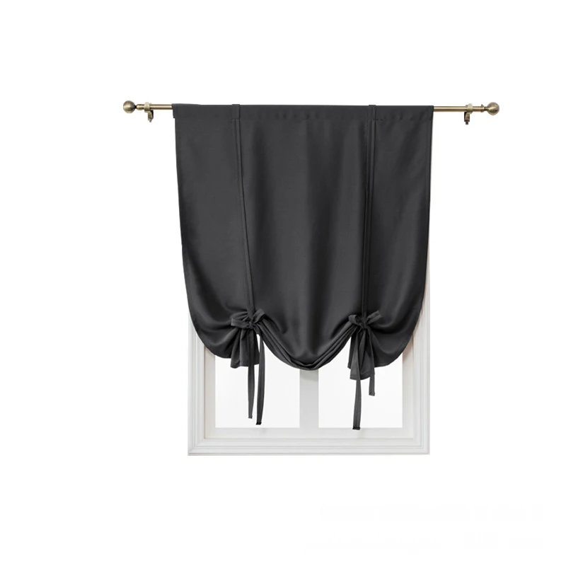 Roman Black Short Curtain High Grade Double Sided Blind Soild