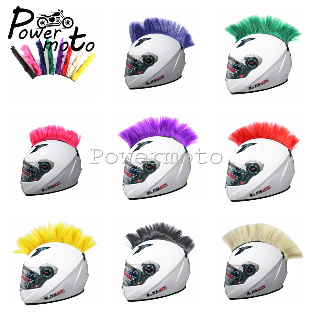 

Colorful Motorcycle Helmet Mohawk Punk Style Hair Feather Decoration Motocross Racing Outdoor ATV STREET OFF ROAD Ski Snowboard