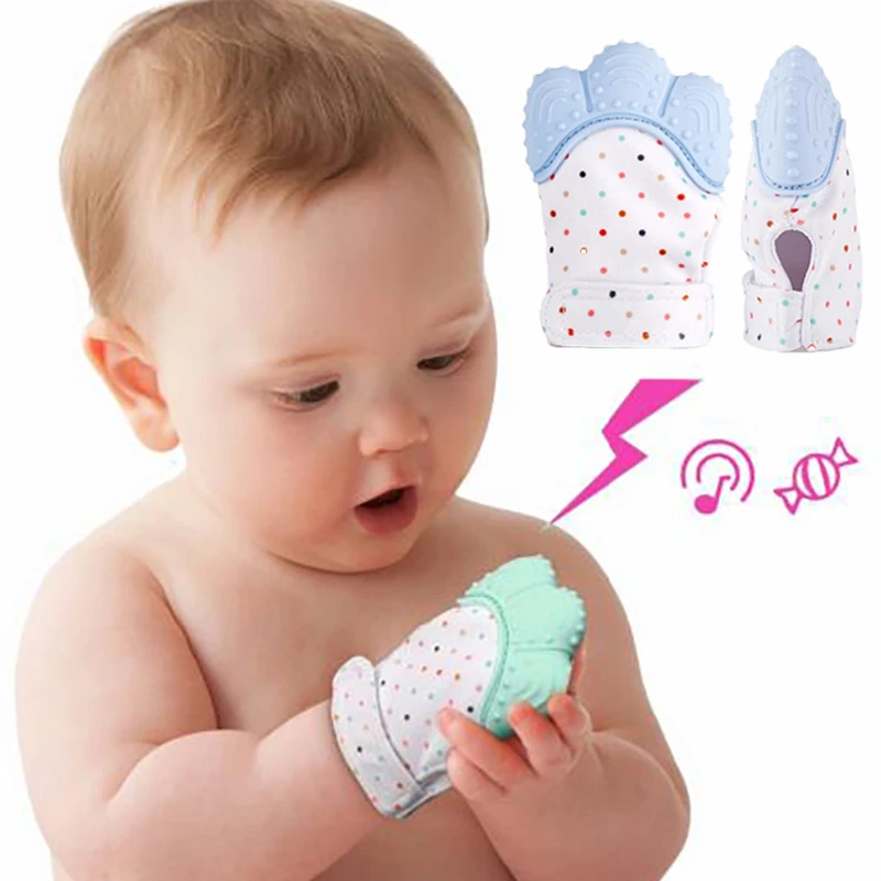 

1pcs Silicone Teether Baby Pacifier Glove Teething Chewable Newborn Nursing Teether Beads Infant BPA Free Pastel 5 Colors