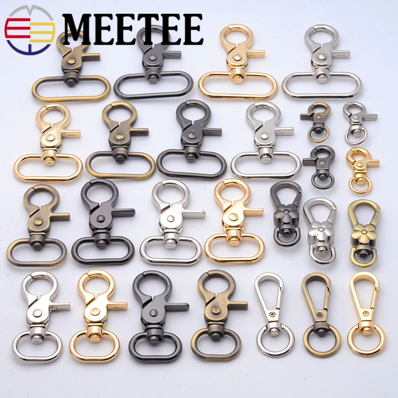 

2PCS Meetee Metal Bag Buckle Snap Hook Bag Clasp Lobster Swivel Trigger Clips DIY Sewing Garment Hook Accessories Keychain Parts