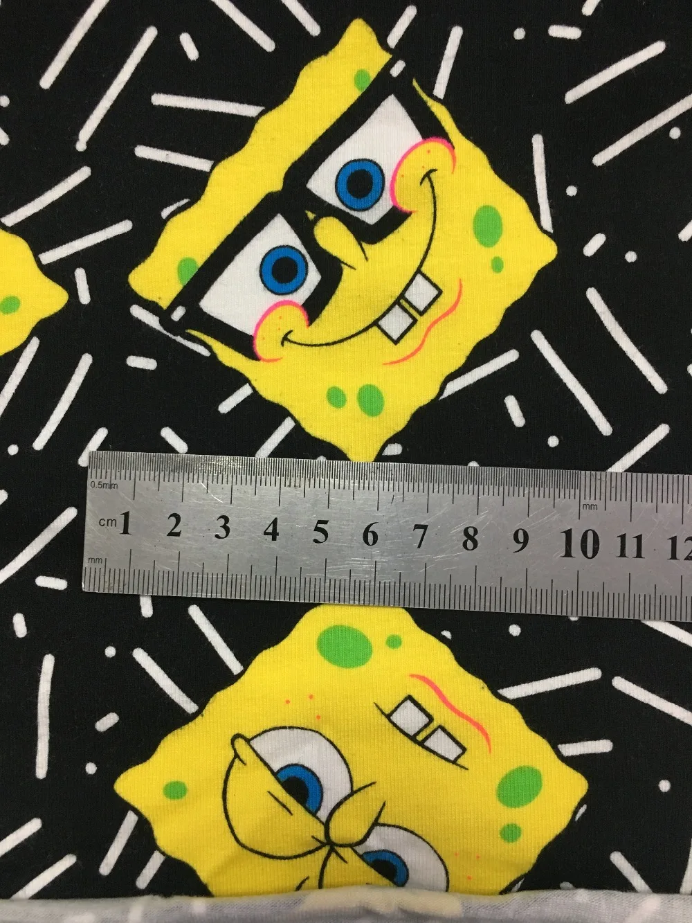 1 ярд Spongebobpattern хлопковая ткань с лайкрой шитье DIY ширина 160 см|Ткань| |