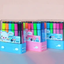 12/18/24/36 Цвет фломастеры толстым носком; Уплотнение фломастеры можно стирать нетоксичный пастельный маркер ручка искусства setwater Цвет коробка
