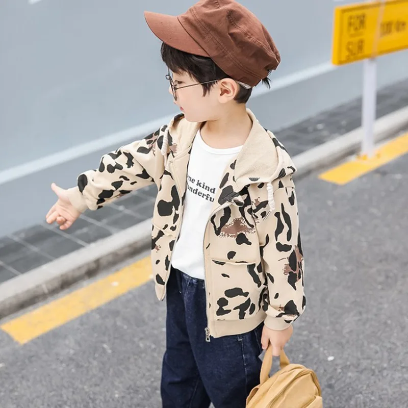 COOTELILI Baby Boys Coat Fashion Active Windbreaker Children Outerwear Hooded Boys Jacket Windproof Kids Clothing 90-140cm    (7)