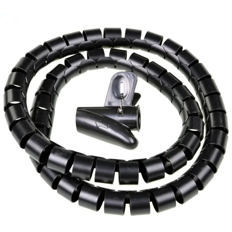 

Free Shipping 16mm*2m Spiral Cable Wire Wrap Tube Computer Manage Cord Cable Sleeves Spiral Flexible PE cable sleeve
