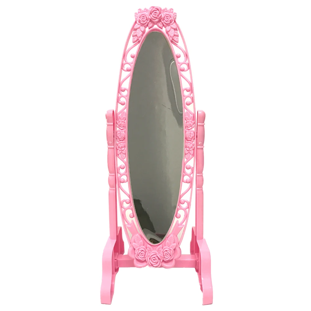NK 1 шт. Кукла Макияж розовое зеркало модное Кукольное зеркало мини играть вращающиеся вечерние мебель для Барби Куклы DIY аксессуары 11 DZ