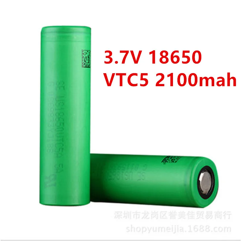 100% Новый оригинальный аккумулятор 3 7 V 18650 2100mAh VTC5 разрядка 30A предназначенный для