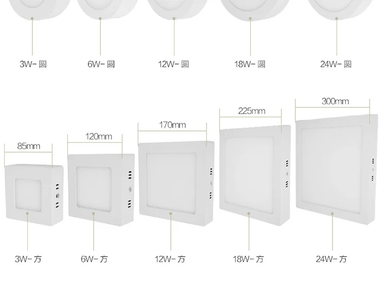 Квадратная Светодиодная панель 6 Вт поверхностного монтажа светильник 120 мм белый/теплый белый 3 цвета Температура Регулируемая Скидка 40