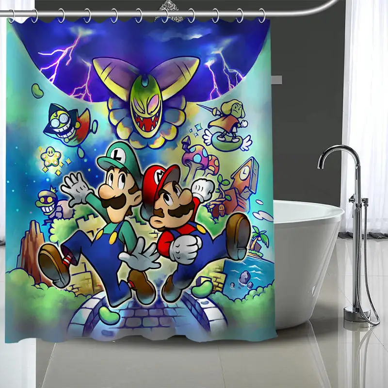 Изготовленный на заказ Супер Марио занавес s полиэстер ванная комната водонепроницаемый Душ занавес с пластиковыми крючками больше размера - Цвет: 12