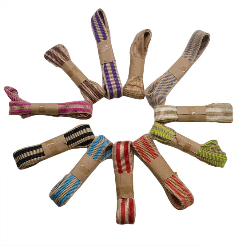 2m/lot 1inch 2.5cm Sisal Wedding Centerpieces Decoration Craft Burlap Ribbon Natural Jute Roll Rustic Christmas Party Supplies | Дом и сад
