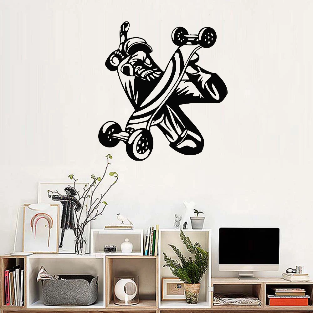 

New Creative Skateboard Wall Sticker Vinyl Mural Boys Teenager Bedroom Art Decor Ride Tool Home Decorative Wall Decals Hot LC172
