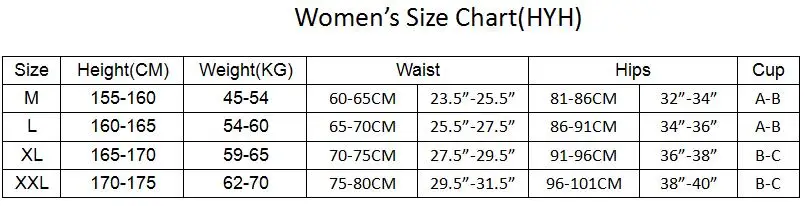 womens size chart