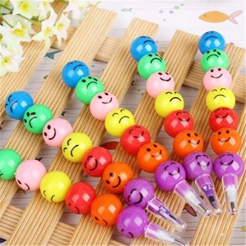 

Creative Sugar-Coated Haws cartoon pencil 7 Colors crayons student pencil Smile Graffiti Pen Stationery Gifts student supplies