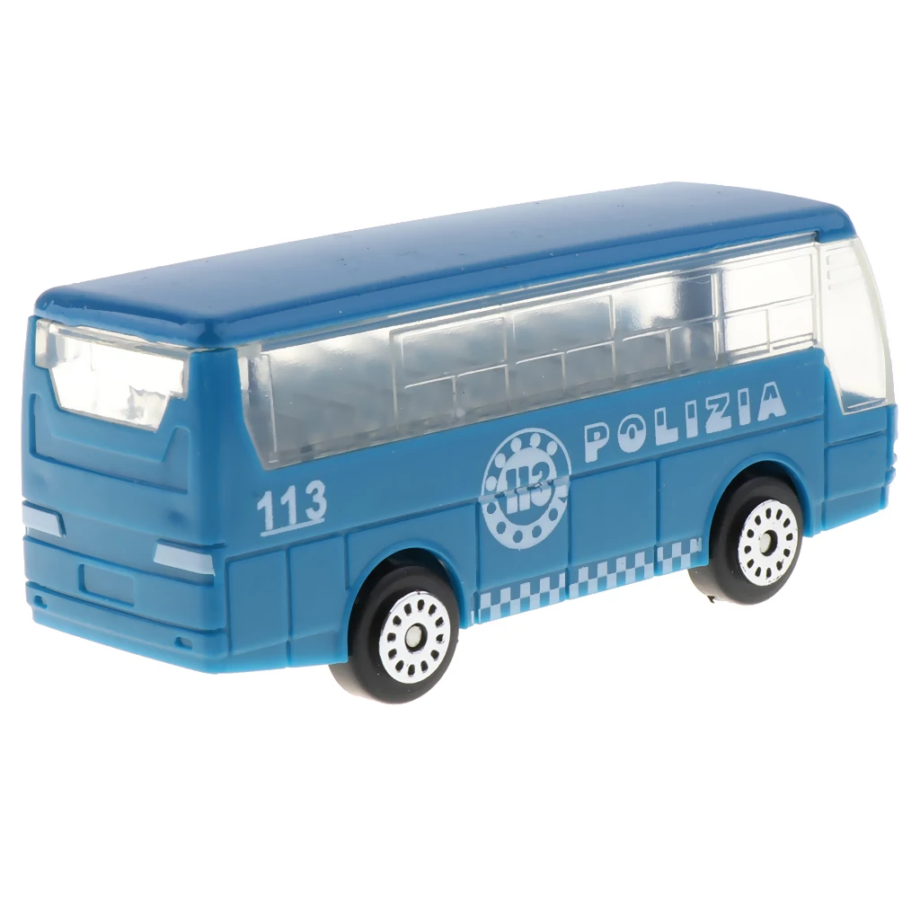 1:72 Diecast Cars Toy Fire Dept & Engineering Vehicles Police Bus