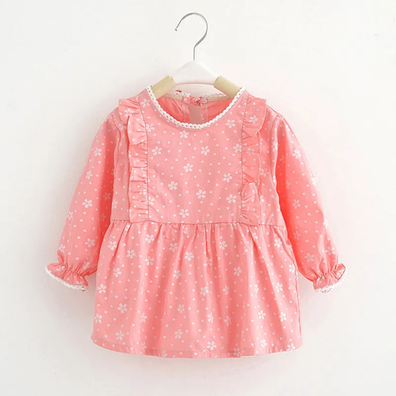 2 Small flower Pink Детский нагрудник с длинным рукавом для кормления, хлопковая детская нагрудник, водонепроницаемая бандана, Детский фартук, шарф, одежда, нагрудники с рукавами для маленьких девочек - Цвет: 2 Small flower Pink