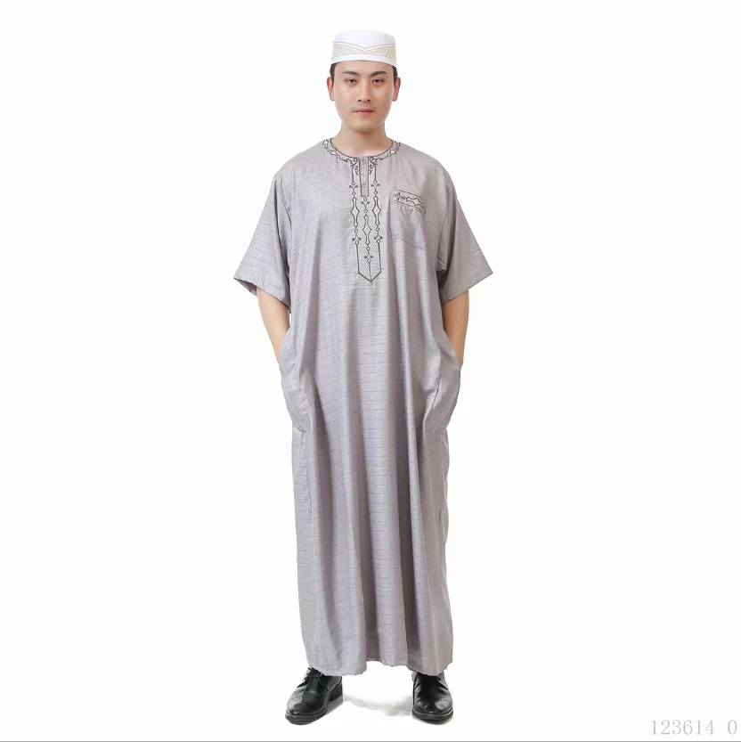 Женское платье с круглым вырезом Jubba tobe Camisas Masculina длинное короткими рукавами