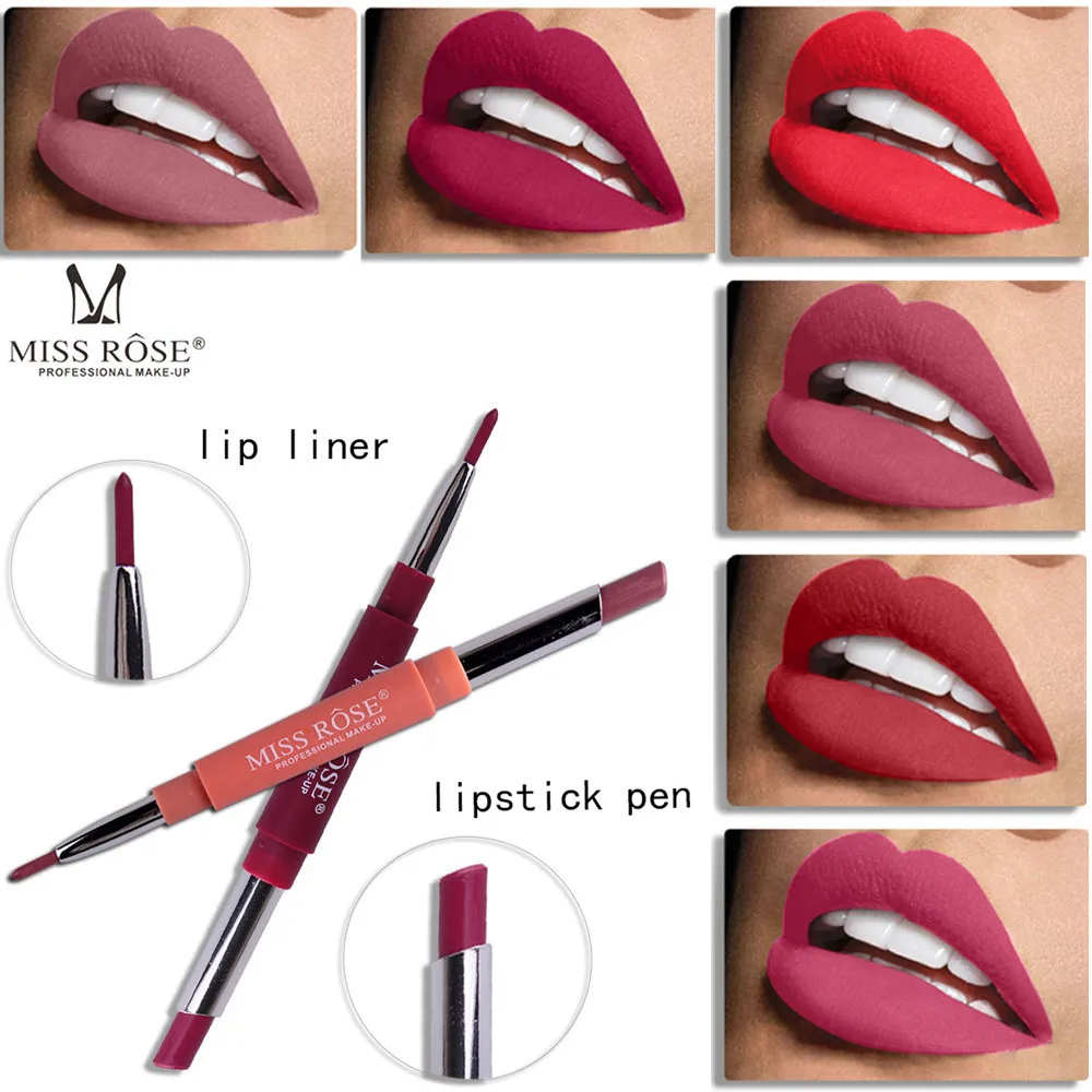 Мисс Роуз дважды конец прочного lipliner Waterproof Lip Liner палки карандаш 8 цветов F1109