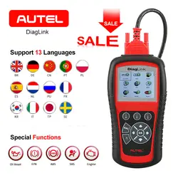 AUTEL Diaglink OBD2 сканер Код читателя EOBD Автомобильная полный Функция ABS SRS двигателя передачи DIY MD802 инструмент диагностики