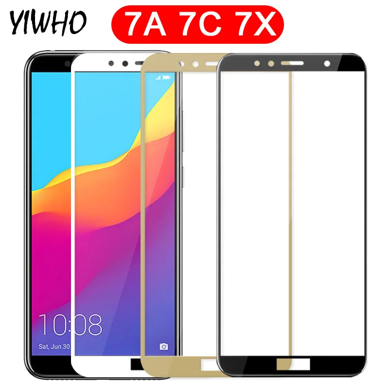 

Protective Glass on for huawei honor 7a 7c 7x pro 7 a c x screen protector a7 c7 x7 tempered glas film sheet cam Shield armor 9h