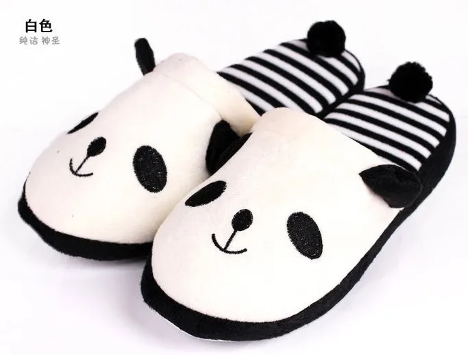 

2018 Winter indoor women's shoes Home slippers Cartoon panda indoor soft bottom female cotton slippers