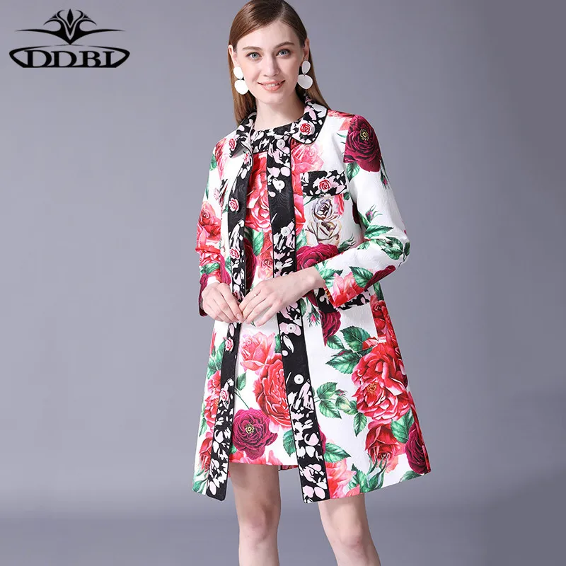 plus size coat 3xl 4xl 5xl 6xl 7xl floral trench coat runway womens fashion 180622