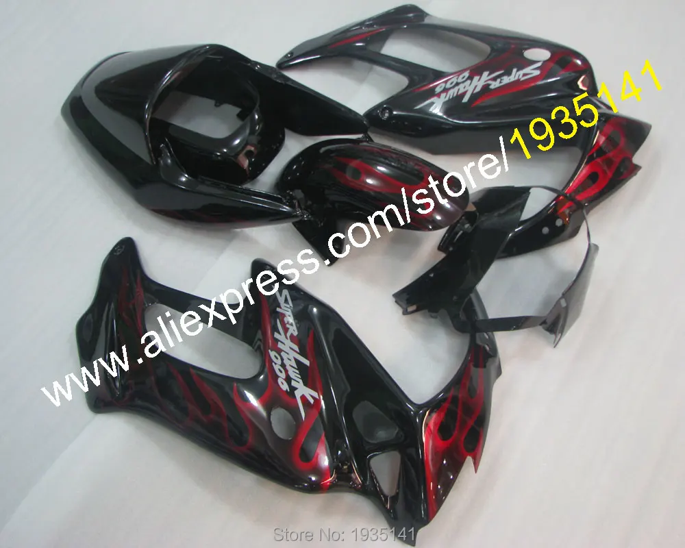 Red Flame Motorcycle For Honda VTR1000F 1997 1998 1999-2005 VTR 1000F 97 98 99 00 01 02 03 04 05 Black Body Fairing | Автомобили и