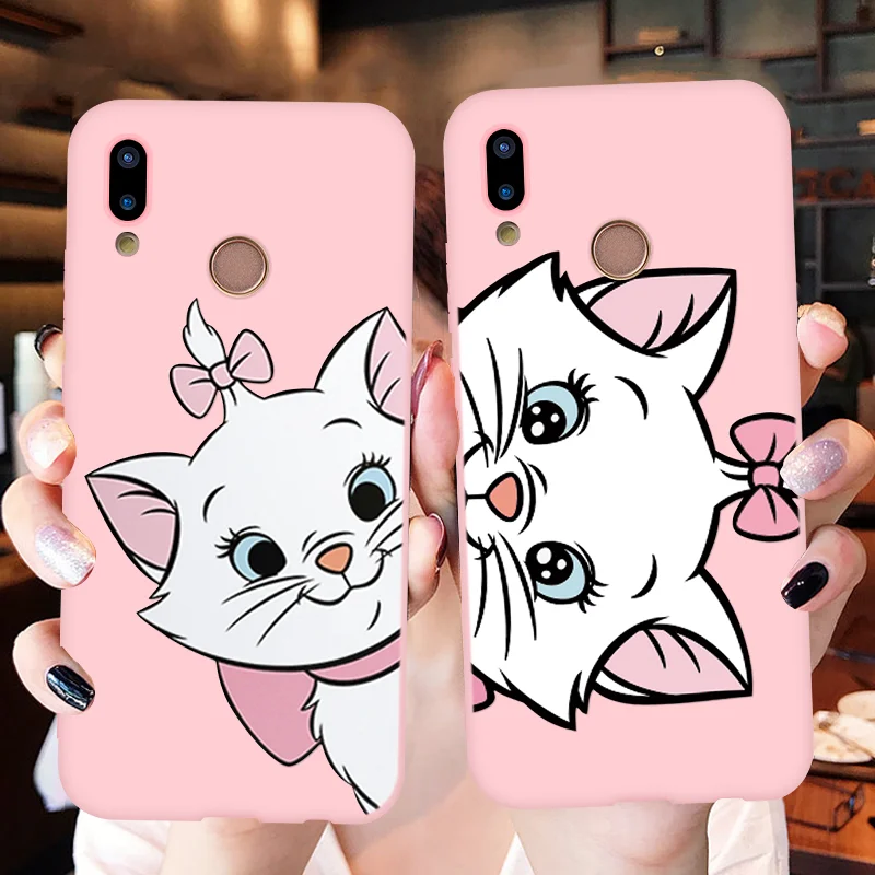

Cute Cartoon Cats Pig Coque For Huawei Honor 8X 10i 20i 7S 7A Pro 8 9 10 Lite View 20 Play Y9 2018 2019 Pink Matte Soft TPU Case