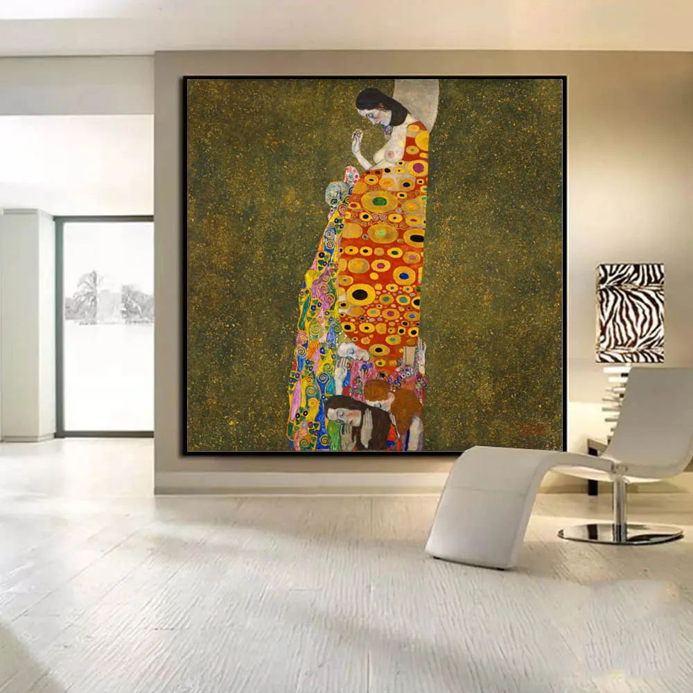 RELIABLI арт поцелуй и слезы Густава Климта холст картины портрет стены искусства картины для гостиной Куадрос украшения - Цвет: HTB1GeQGqrSYBuNjSspf