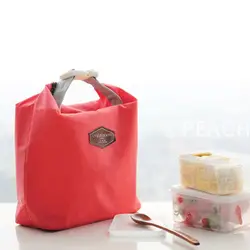 Мода простота обед мешок одноцветное Цвет Портативный теплоизолированные сумки-холодильники сохраняющая тепло для еды на Пикник обед