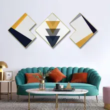 Geometric array Combination framed painting Creative Contrast color Triptych Simple abstract decorative painting Hang painting simple trapezoidal shape contrast color satchel