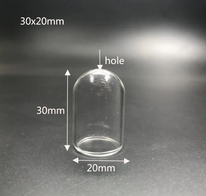10 шт./лот 30x20 мм DIY трубки в форме колокольчика топ с одним отверстием стеклянные шары баночки медальон подвеска в форме стеклянной бутылки флакон кулон Свадебный декор