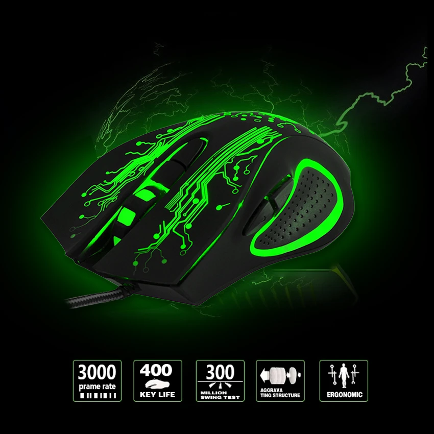 Easyidea Wired Gaming Mouse 5000dpi Professional Usb Mouse Mice Changeable Led Light 6 Buttons Computer Optical Mouse For Gamer Mice Aliexpress