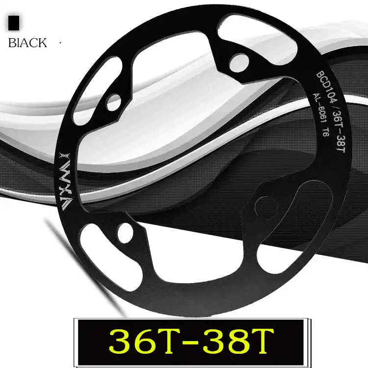 VXM 32-42T MTB bike sprocket wheel protection plate bicycle wheel gear protection cover bike alloy sprocket cover bicycle Parts - Цвет: Black 36T-38T