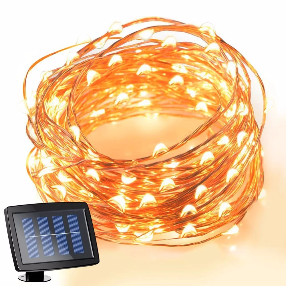 Solar String Lights, 150LED 17m Copper Wire Lights Waterproof Wire Rope
