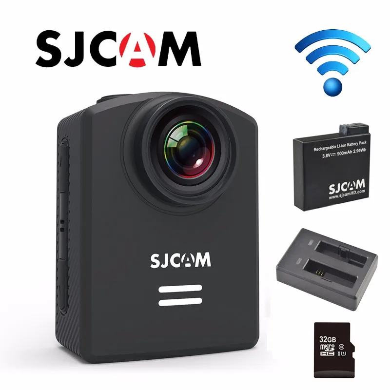 SJCAM M20 Wi-Fi гироскопом 4 K 24fps 2 K 30fps NTK96660 мини пульт дистанционного управления для спортивной Камера+ 1 дополнительная Батарея+ Батарея Зарядное устройство+ карта памяти на 32 ГБ