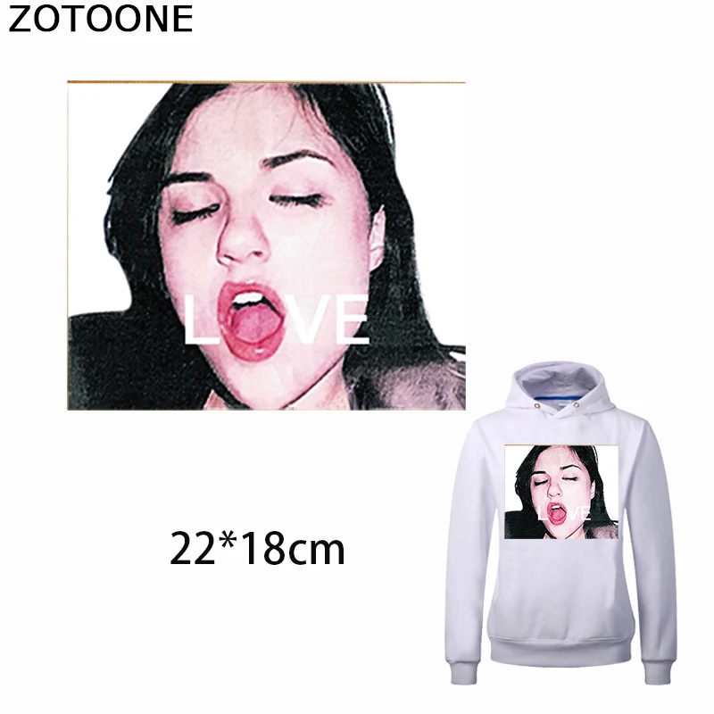 

ZOTOONE Love Lady Patch for T-shirt Iron on Transfers for Clothing Garment DIY Girl Stickers Applique Heat Transfer Decoration E