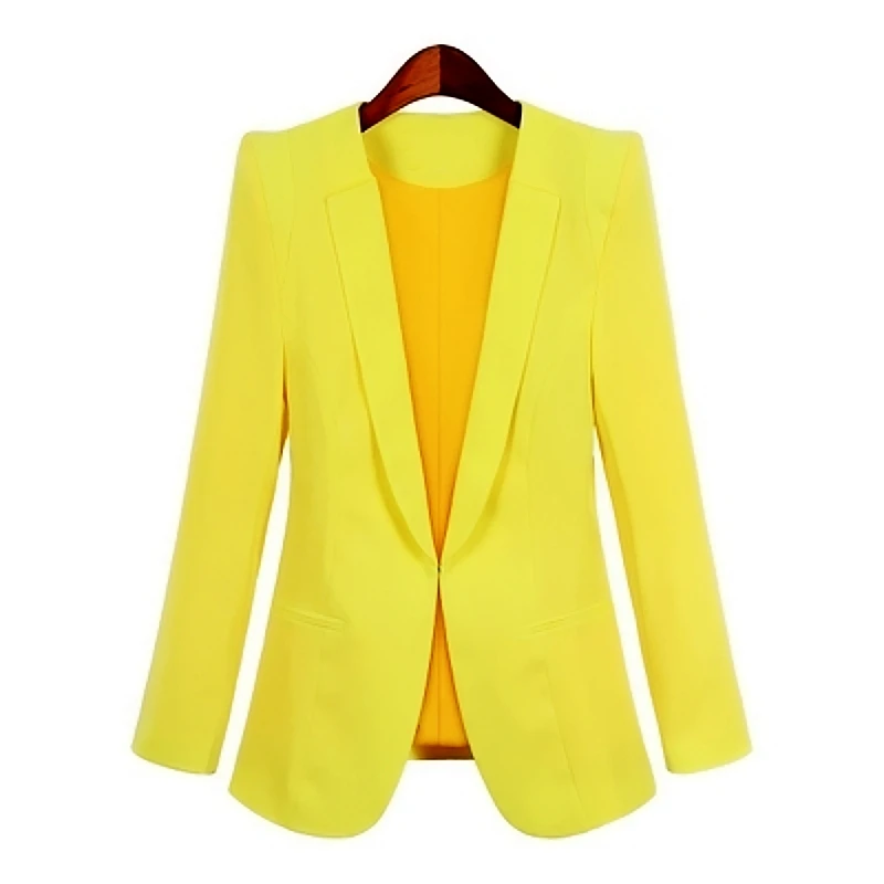 Office Ladies Yellow Blazer Women Suit Feminino Plus Size 4XL Formal