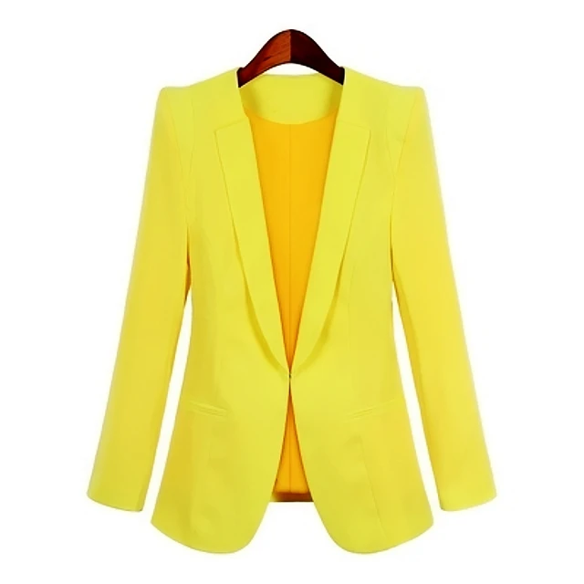 Office Ladies Yellow Blazer Women Suit Feminino Plus Size 4XL Formal