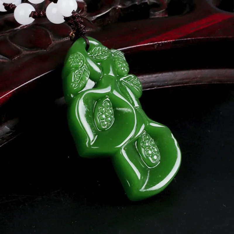 KYSZDL натуральный зеленый камень резьба подвески в форме орхидеи Мода Леди ожерелье свитер цепи каменные подвесные украшения Подарки веревка