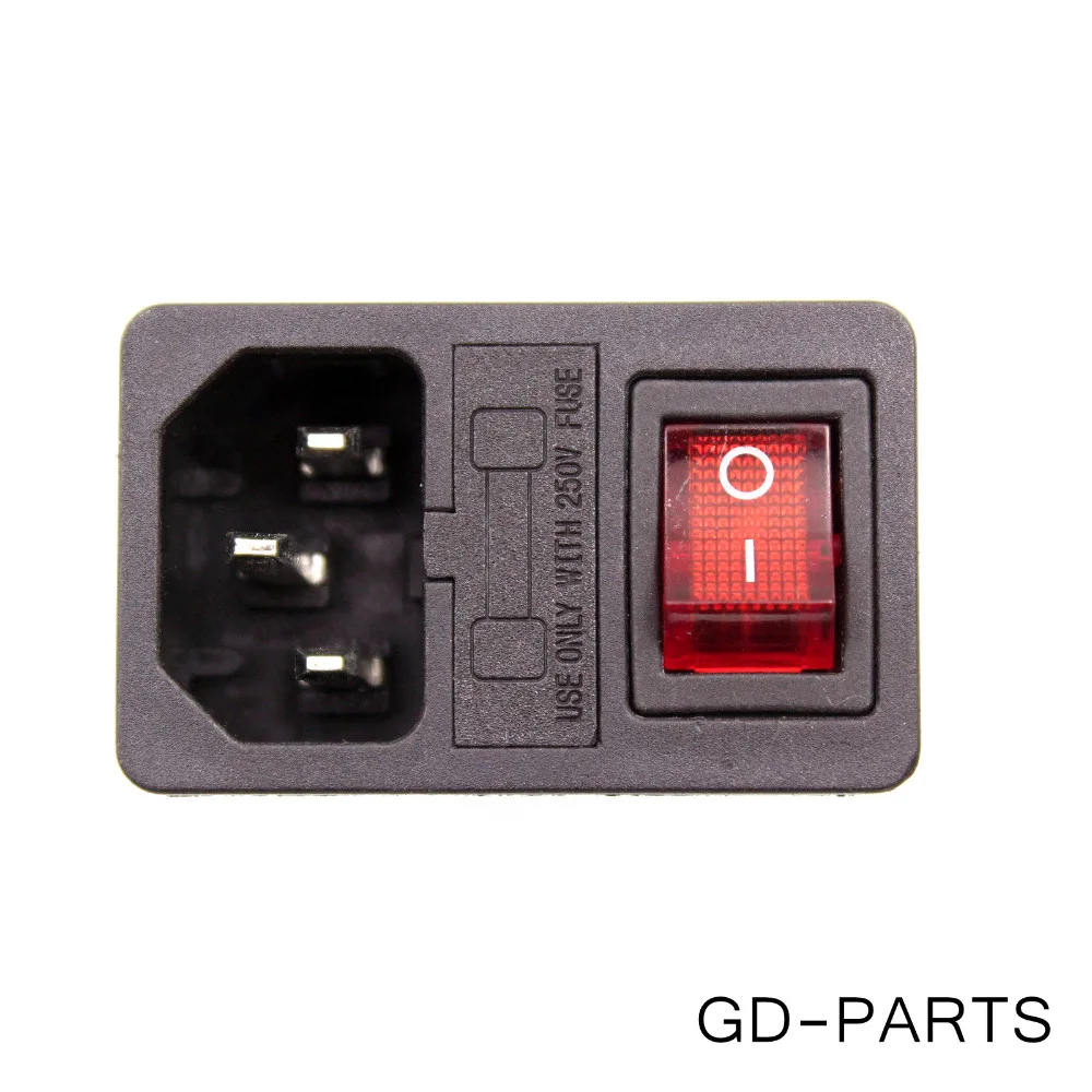 GD-PARTS Bulkx10 Универсальный IEC320 C14 Разъем питания розетка шнур на входе AC250V 10A с