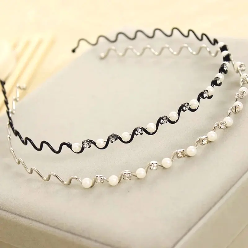

1 Pcs Princess Pearl Hairbands Rhinestone Elegant Female Headwear Fashion Girls Headbands Children Hair Accessories