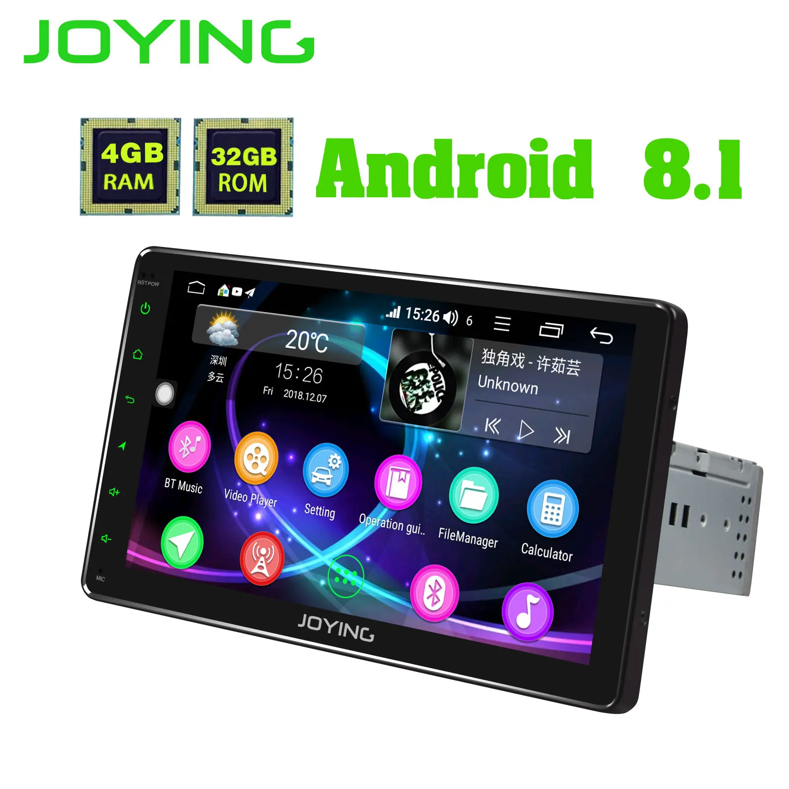 

Joying Single DIN 9" Universal Android 8.1 Car Radio Stereo Built-in DSP Carplay Android auto Head Unit GPS Navi NO DVD Player