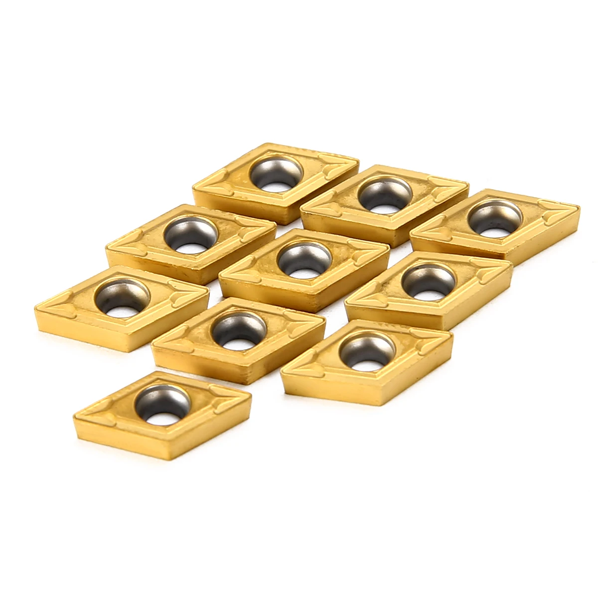 10pcs Durable Carbide Inserts DCMT070204 US735 DCMT21.51 Blades with Wrench CNC Lathe Turning Cutter for Processing Machining