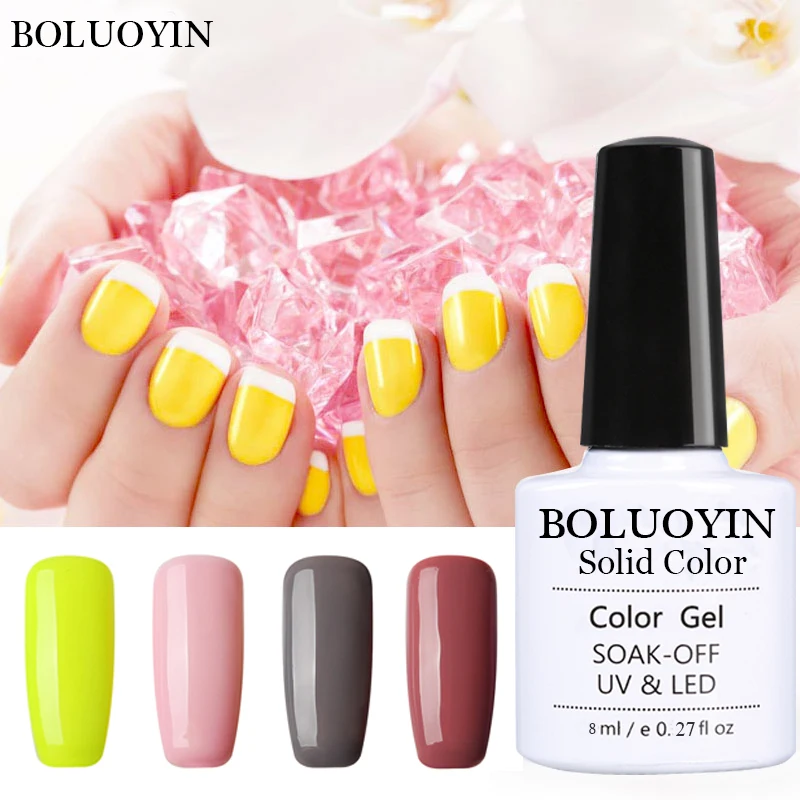 

BOLUOYIN 8ML Bright Yellow Colors Gel Nail Polish Led Lamp Gel Lacquer Long-Lasting Semi Permanent DIY Nail Varnish gel color