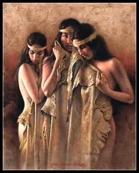 

Embroidery Counted Cross Stitch Kits Needlework - Crafts 14 ct DMC Color DIY Arts Handmade Decor - The Bathers