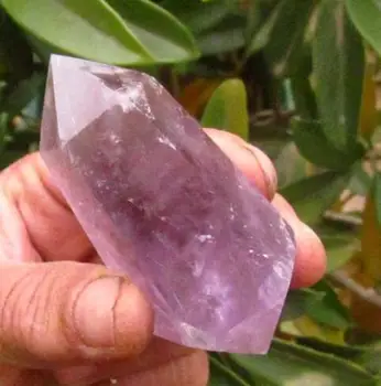 

new arrivals 85g pretty natural amethyst Quartz Crystal double Terminated Wand Healing