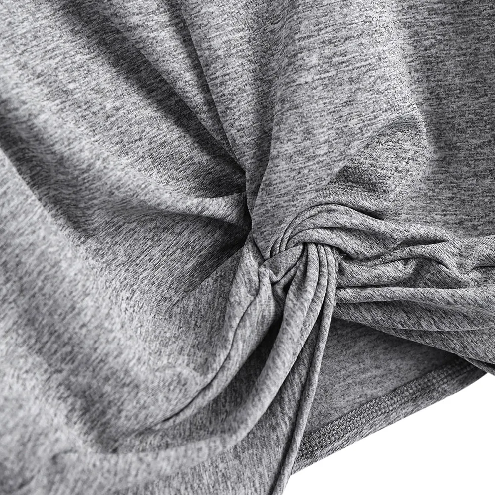  ZAFUL Twist Heathered Cropped Sweatshirt Kpop Women Crop Top Hoodies Cotton Streetwear Full Sleeve 