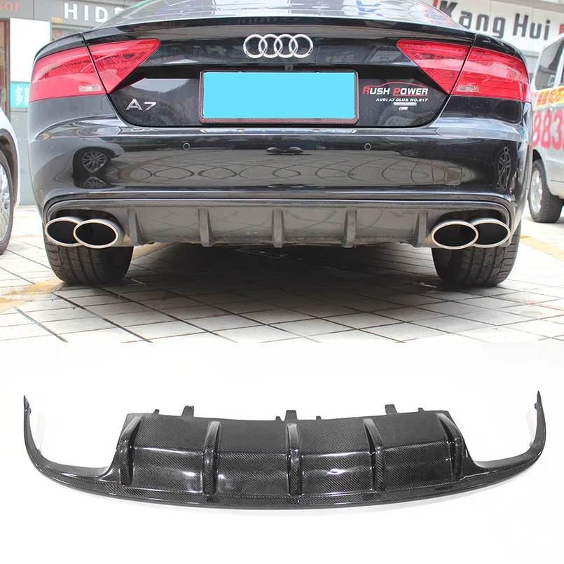 Cheap Fit Voor Audi A7 S7 2012-2016 Achterbumper Diffuser Bumpers Lip Protector Guard koolstofvezel Cheap Fit Voor Audi A7 S7 2012-2016 Achterbumper Diffuser Bumpers Lip Protector Guard koolstofvezel