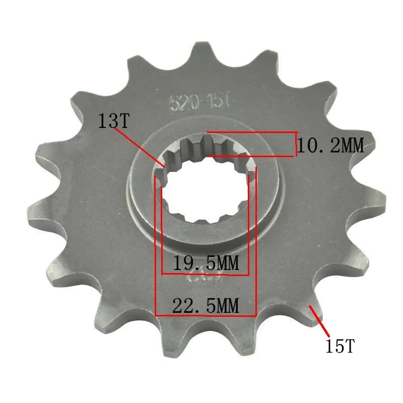 

Motorcycle Front Sprocket 520-15T For Suzuki DR200 SP200 DR350 DR-Z400 Kawasaki KLX400 Betamotor 350 Jonathan 400 Alp 400 M4