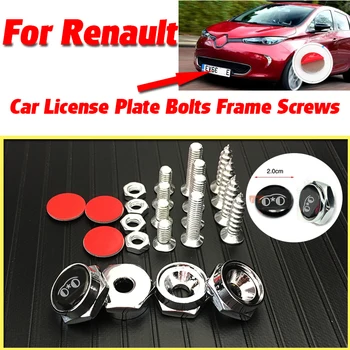 

Bolts Car License Plate Frames Cap Sticker Decals Auto accessories For Renault Duster Megane 2 Logan Captur Clio 3 Fluence Kadja
