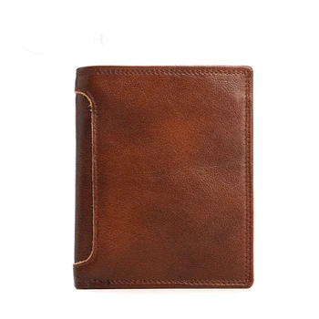 

Guaranteed New Arrivals Genuine Leather Men Wallets 2018 Hot Vintage Men's Purse Brand Designer Short Retro Wallets Hot Sales